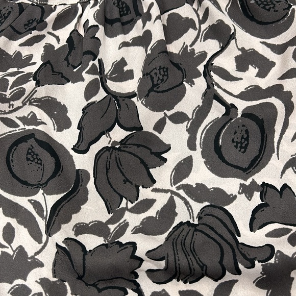 LOFT by Ann Taylor XS Petite Blush Pink Gray Floral Blouse Long Sleeve - Picture 5 of 5